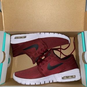 NIB Nike Stefan Janoski Max GS Dark Team Red Trainers - 4.5Y 6-6.5 Women